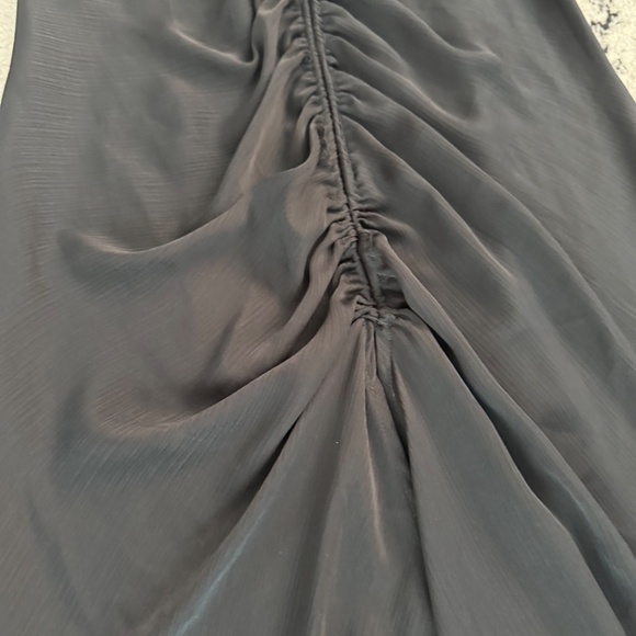 Free People Nothing Better Ruched Midi Slip Dress  XL Black New - Picture 10 of 15